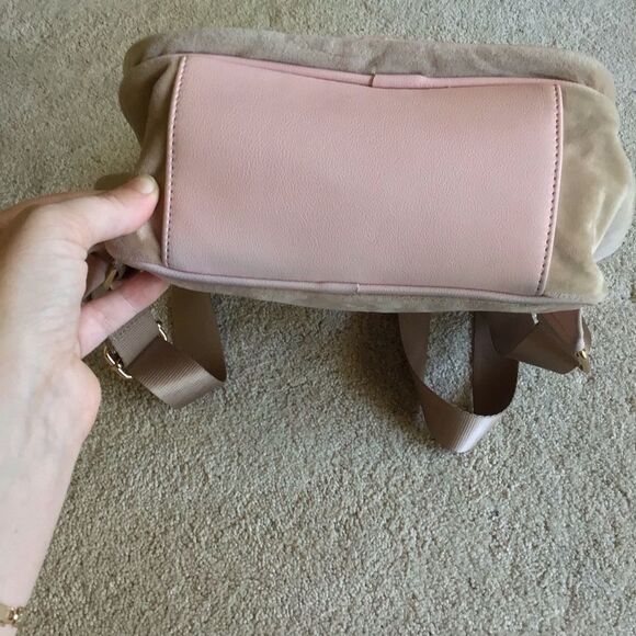 Y2K Juicy Couture Heritage Velour Backpack Cafe - Picture 5 of 7